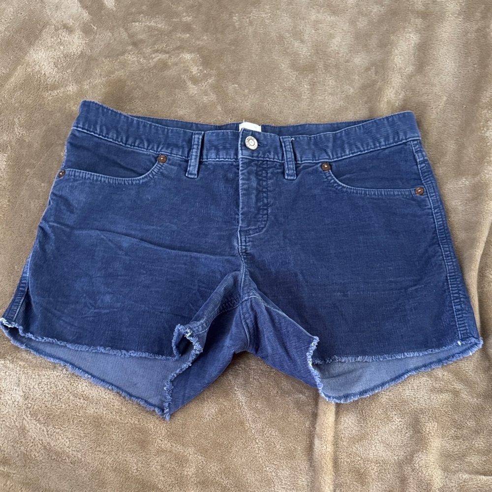 GAP Navy Corduroy Cutoff Shorts